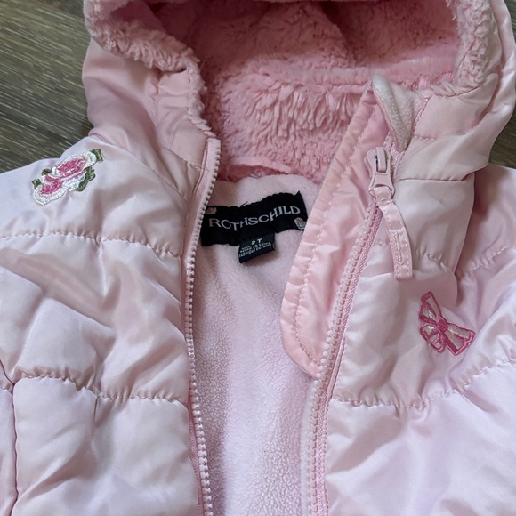 Rothschild Light Pink Quilted Jacket with Floral Accents - Picture 2 of 4